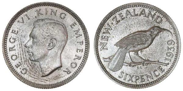 1 Sixpence Neuseeland  Georg VI (1895-1952)