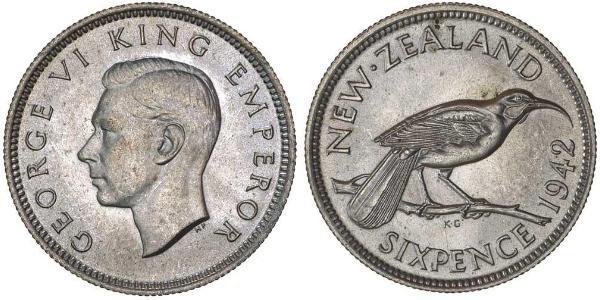 1 Sixpence Neuseeland  Georg VI (1895-1952)