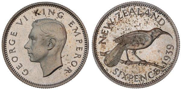 1 Sixpence Neuseeland  Georg VI (1895-1952)