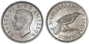 1 Sixpence New Zealand  George VI (1895-1952)