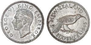 1 Sixpence New Zealand  George VI (1895-1952)