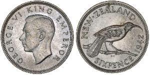 1 Sixpence New Zealand  George VI (1895-1952)