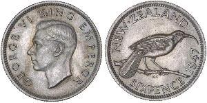 1 Sixpence New Zealand  George VI (1895-1952)