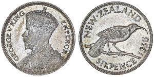 1 Sixpence New Zealand  George V of the United Kingdom (1865-1936)