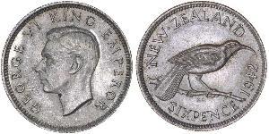 1 Sixpence New Zealand  George VI (1895-1952)