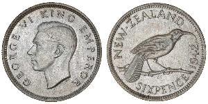 1 Sixpence New Zealand  George VI (1895-1952)