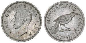 1 Sixpence Nouvelle-Zélande  George VI (1895-1952)