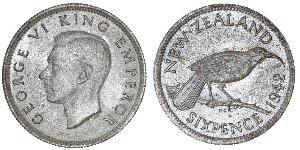 1 Sixpence Nouvelle-Zélande  George VI (1895-1952)