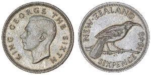 1 Sixpence Nouvelle-Zélande  George VI (1895-1952)