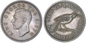 1 Sixpence Nouvelle-Zélande  George VI (1895-1952)