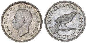 1 Sixpence Nouvelle-Zélande  George VI (1895-1952)