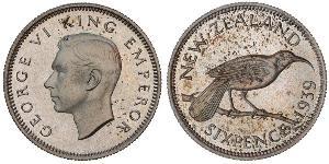 1 Sixpence Nouvelle-Zélande  George VI (1895-1952)