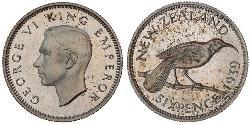 1 Sixpence New Zealand  George VI (1895-1952)