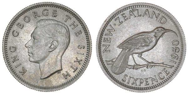 1 Sixpence 新西兰  乔治六世 (1895-1952)