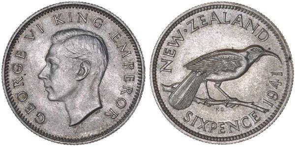 1 Sixpence 新西兰  乔治六世 (1895-1952)