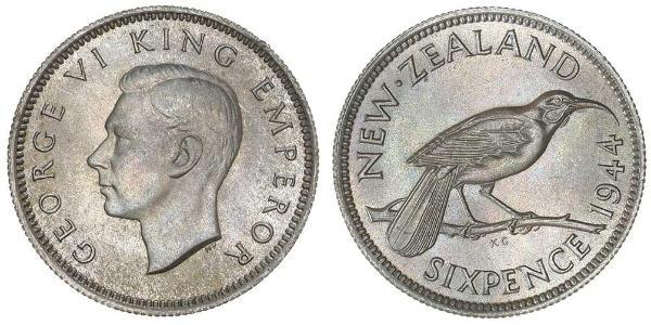 1 Sixpence 新西兰  乔治六世 (1895-1952)