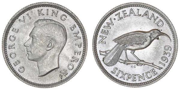 1 Sixpence 新西兰  乔治六世 (1895-1952)