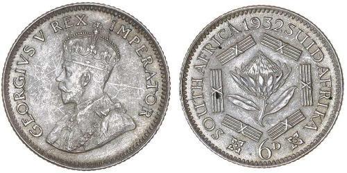 1 Sixpence South Africa 銀 乔治五世  (1865-1936)