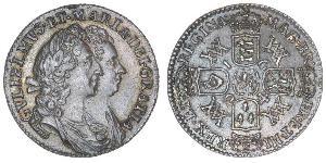 1 Sixpence 英格兰王国 銀 威廉三世 (奥兰治)