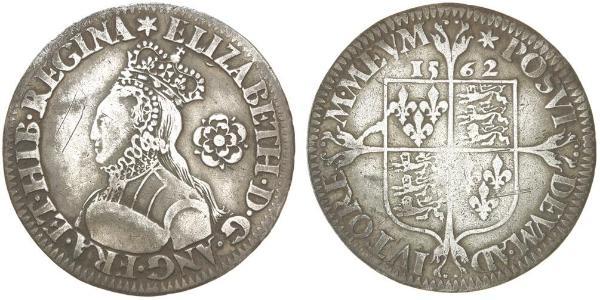 1 Sixpence 英格兰王国 銀 Elizabeth I (1533-1603)