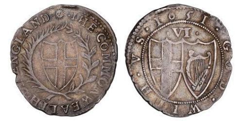 1 Sixpence 英格兰联邦 銀 