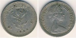 1 Sixpence / 5 Cent Rhodesia (1965 - 1979) Copper/Nickel 