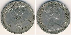 1 Sixpence / 5 Cent Rodesia (1965 - 1979) Níquel/Cobre 
