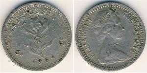1 Sixpence / 5 Cent 羅德西亞 (1965 - 1979) 銅/镍 