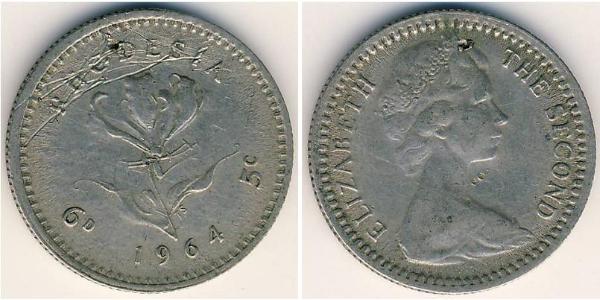 1 Sixpence / 5 Cent 羅德西亞 (1965 - 1979) 銅/镍 