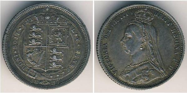 1 Sixpence / 6 Penny Royaume-Uni de Grande-Bretagne et d
