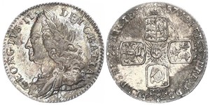 1 Sixpence / 6 Penny Royaume de Grande-Bretagne (1707-1801) Argent George II (1683-1760)