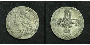 1 Sixpence / 6 Penny Royaume de Grande-Bretagne (1707-1801) Argent George II (1683-1760)