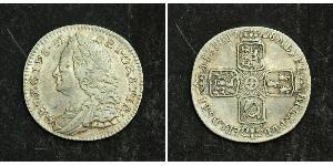 1 Sixpence / 6 Penny Royaume de Grande-Bretagne (1707-1801) Argent George II (1683-1760)