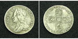 1 Sixpence / 6 Penny Royaume de Grande-Bretagne (1707-1801) Argent George II (1683-1760)