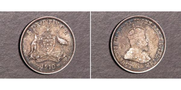 1 Sixpence / 6 Penny Ôstralie (1788 - 1939) Argent Édouard VII (1841-1910)