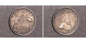 1 Sixpence / 6 Penny Australia (1788 - 1939) Argento Edoardo VII (1841-1910)