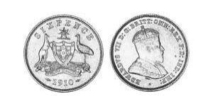 1 Sixpence / 6 Penny Australia (1788 - 1939) Argento Edoardo VII (1841-1910)