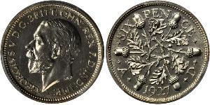 1 Sixpence / 6 Penny Regno Unito (1922-) Argento Giorgio V (1865-1936)