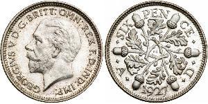 1 Sixpence / 6 Penny Regno Unito (1922-) Argento Giorgio V (1865-1936)