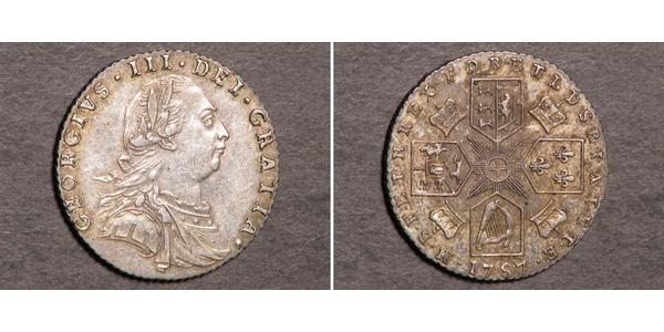 1 Sixpence / 6 Penny Regno Unito  Argento Giorgio III (1738-1820)