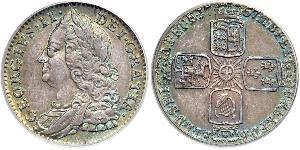 1 Sixpence / 6 Penny Regno Unito di Gran Bretagna (1707-1801) Argento Giorgio II (1683-1760)