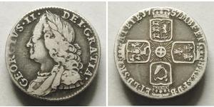 1 Sixpence / 6 Penny Regno Unito di Gran Bretagna (1707-1801) Argento Giorgio II (1683-1760)