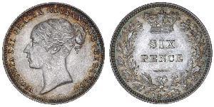 1 Sixpence / 6 Penny Regno Unito di Gran Bretagna e Irlanda (1801-1922) Argento Vittoria (1819 - 1901)