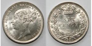 1 Sixpence / 6 Penny Regno Unito di Gran Bretagna e Irlanda (1801-1922) Argento Vittoria (1819 - 1901)