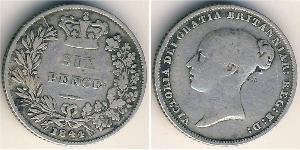 1 Sixpence / 6 Penny Regno Unito di Gran Bretagna e Irlanda (1801-1922) Argento Vittoria (1819 - 1901)