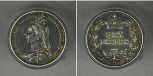 1 Sixpence / 6 Penny Regno Unito di Gran Bretagna e Irlanda (1801-1922) Argento Vittoria (1819 - 1901)