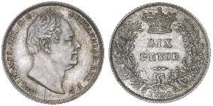 1 Sixpence / 6 Penny Regno Unito di Gran Bretagna e Irlanda (1801-1922) Argento Guglielmo IV (1765-1837)