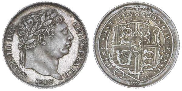 1 Sixpence / 6 Penny Regno Unito di Gran Bretagna e Irlanda (1801-1922) Argento Giorgio III (1738-1820)