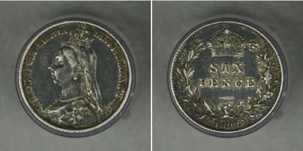 1 Sixpence / 6 Penny Regno Unito di Gran Bretagna e Irlanda (1801-1922) Argento Vittoria (1819 - 1901)