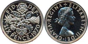 1 Sixpence / 6 Penny United Kingdom (1922-) Copper/Nickel Elizabeth II (1926-2022)